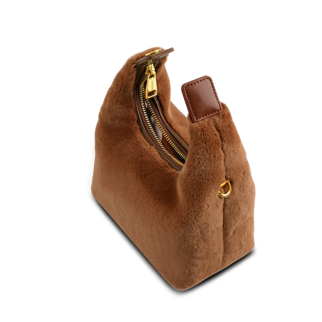 SINBONO Rabbit Fur Crossbody Bag, Leather Fur Shoulder Bag