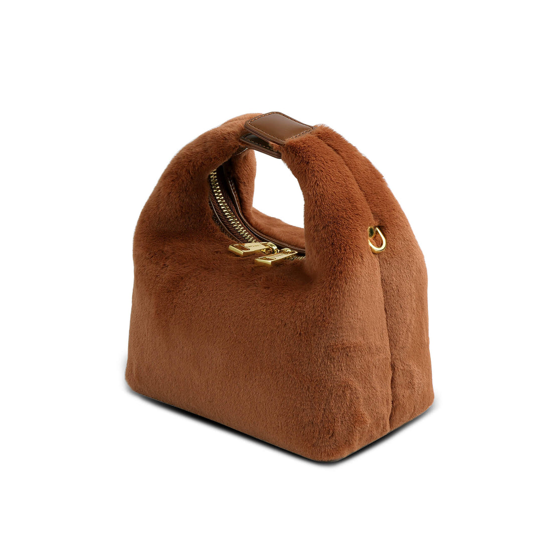 SINBONO Rabbit Fur Crossbody Bag, Leather Fur Shoulder Bag